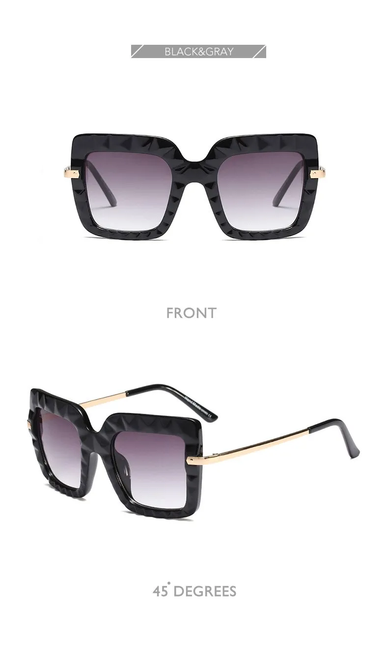 Women's Oversized Square Shades Luxury Sunglasses in Hot Vintage Trends