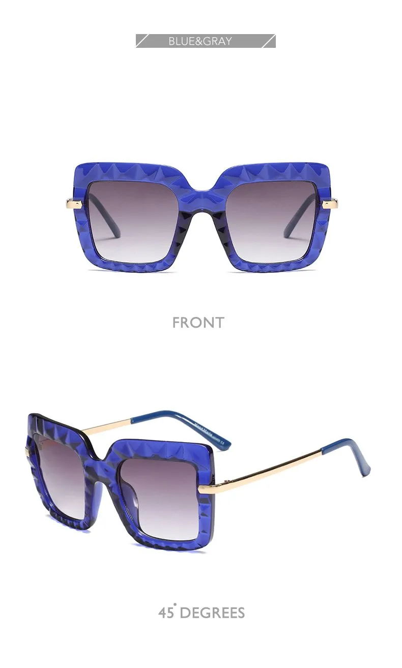Women's Oversized Square Shades Luxury Sunglasses in Hot Vintage Trends