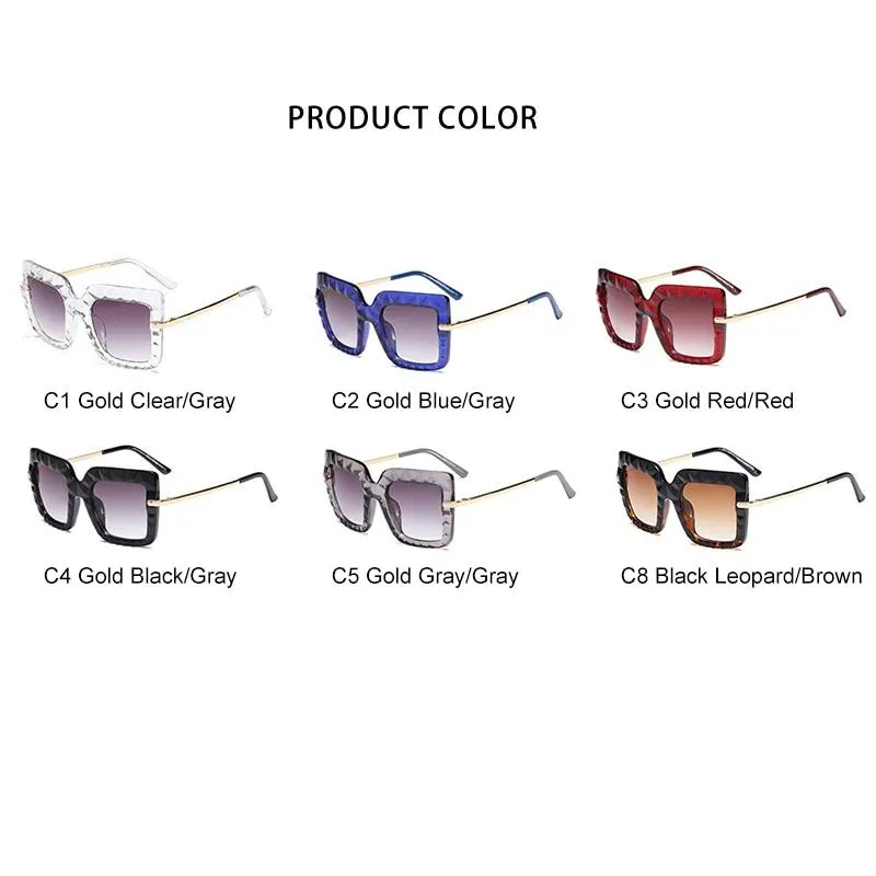 Women's Oversized Square Shades Luxury Sunglasses in Hot Vintage Trends