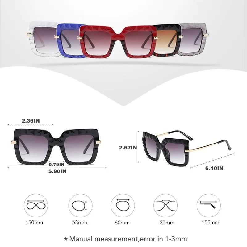 Women's Oversized Square Shades Luxury Sunglasses in Hot Vintage Trends