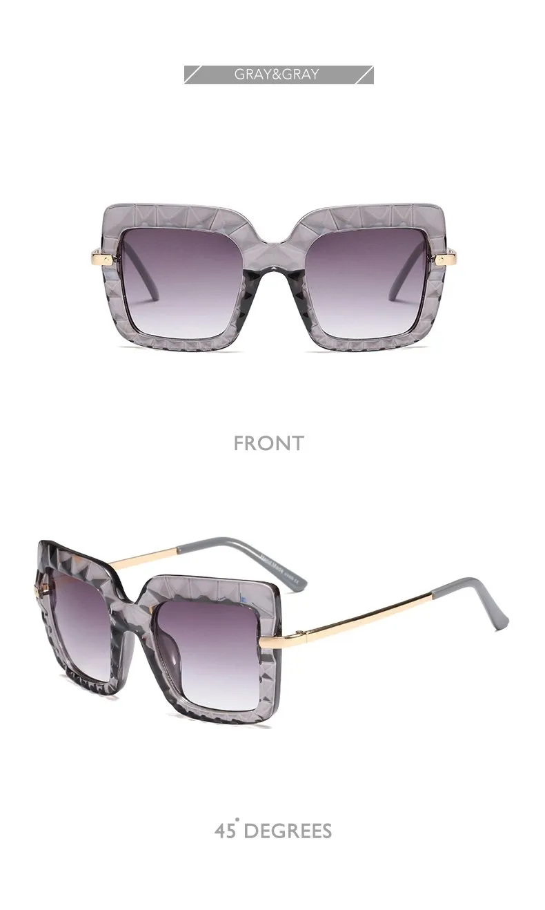 Women's Oversized Square Shades Luxury Sunglasses in Hot Vintage Trends