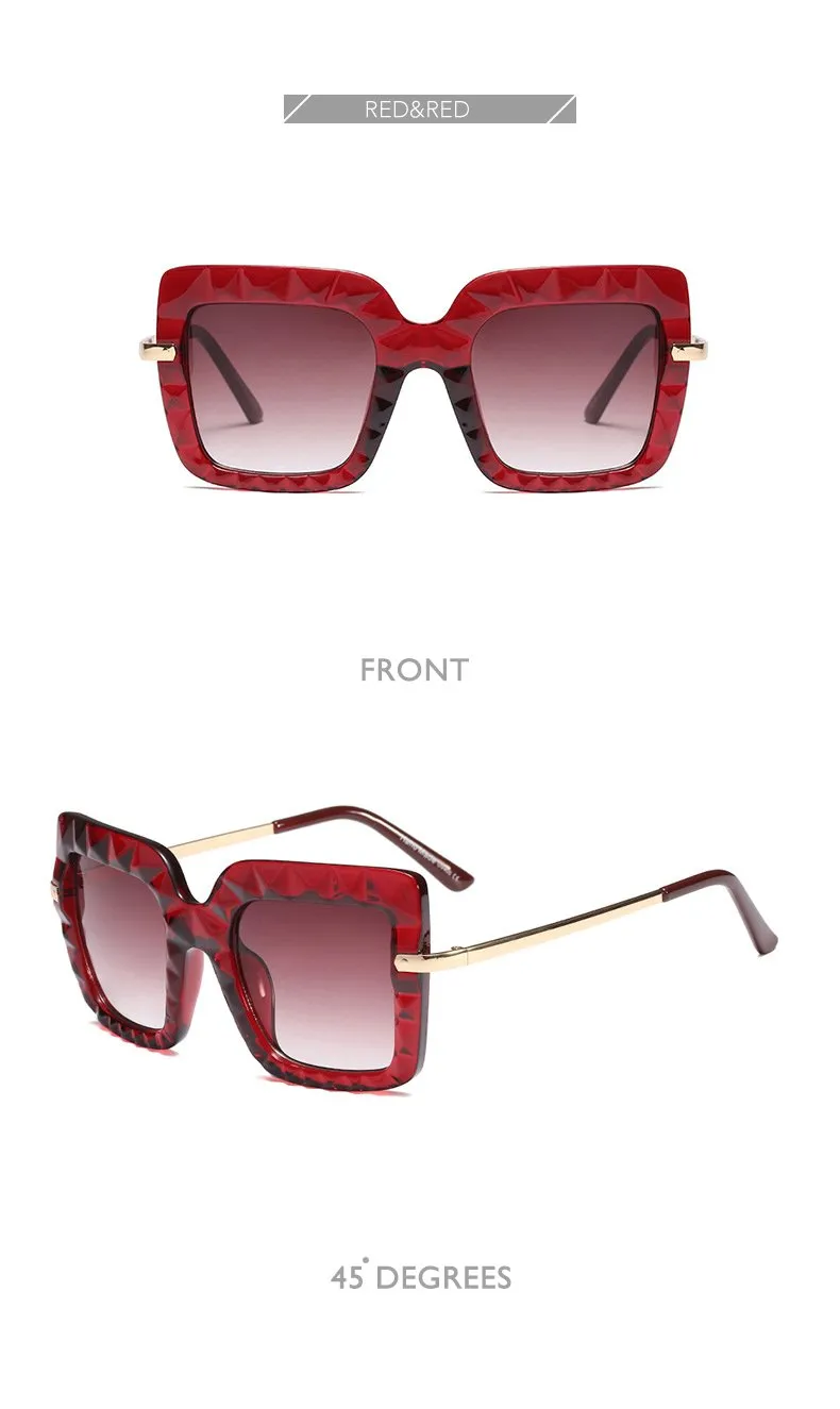 Women's Oversized Square Shades Luxury Sunglasses in Hot Vintage Trends