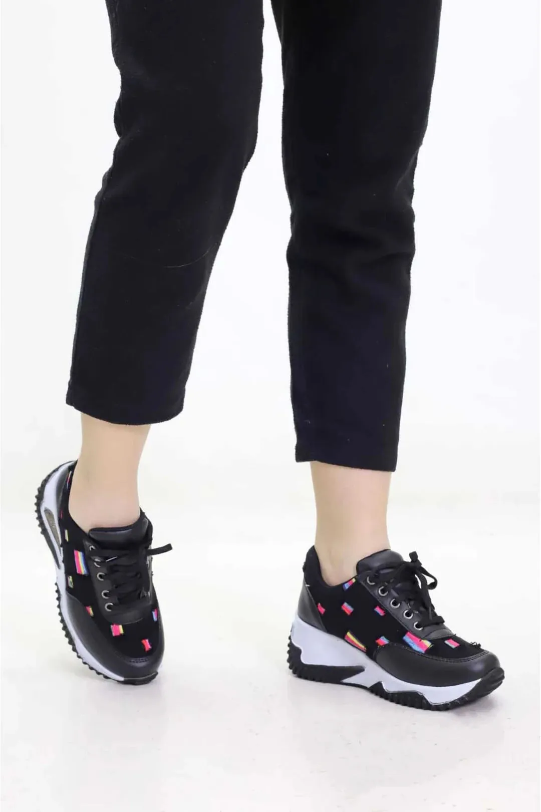 Women's Rainbow Daily Orthopedic Hidden Heel Sports Shoes