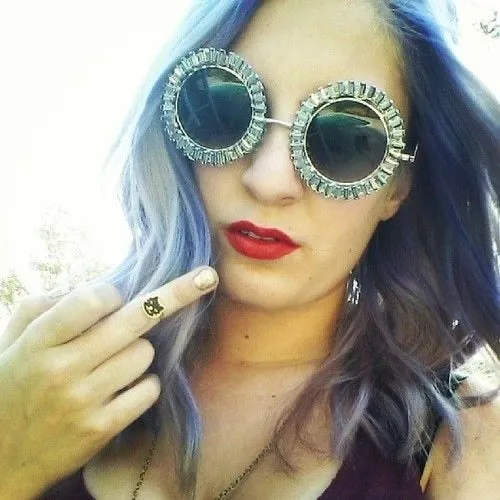 Women's Small Round UV400 Luxury Rhinestone Bling Sunglasses