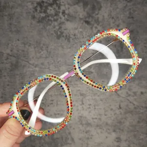 Women's Vintage Square Designer Shades Diamond Cat Eye Sunglasses