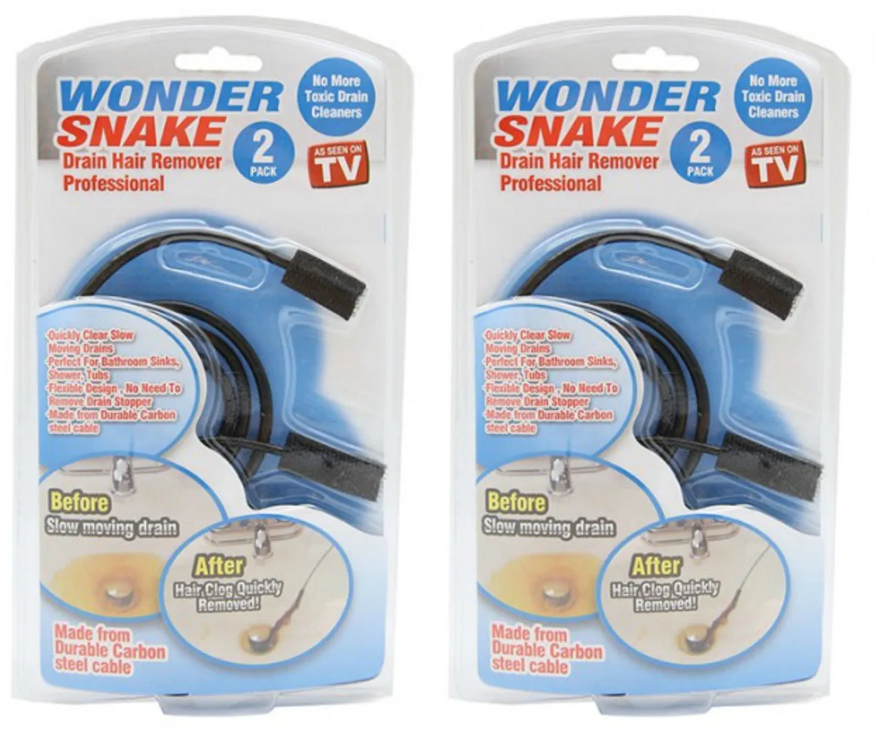 Wonder Snake - Drain Hair Removal Tool (2 Pack)