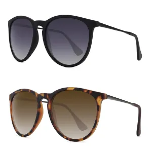 WOWSUN Polarized Sunglasses For Women Vintage Retro Round Mirrored Lenses