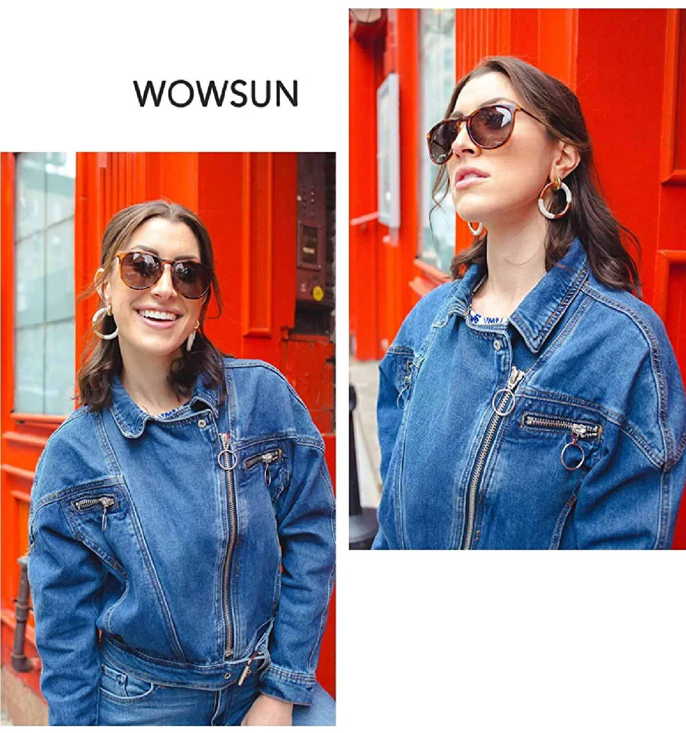 WOWSUN Polarized Sunglasses For Women Vintage Retro Round Mirrored Lenses
