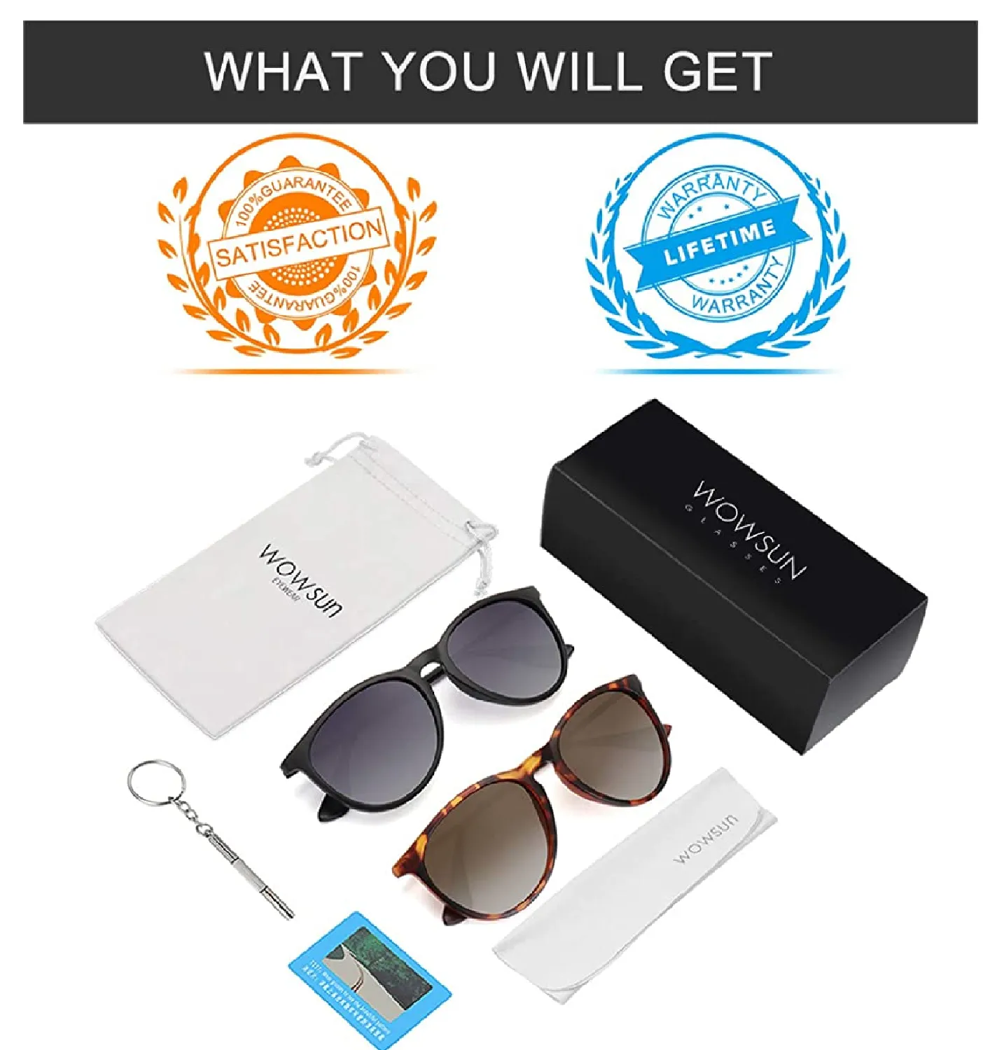 WOWSUN Polarized Sunglasses For Women Vintage Retro Round Mirrored Lenses