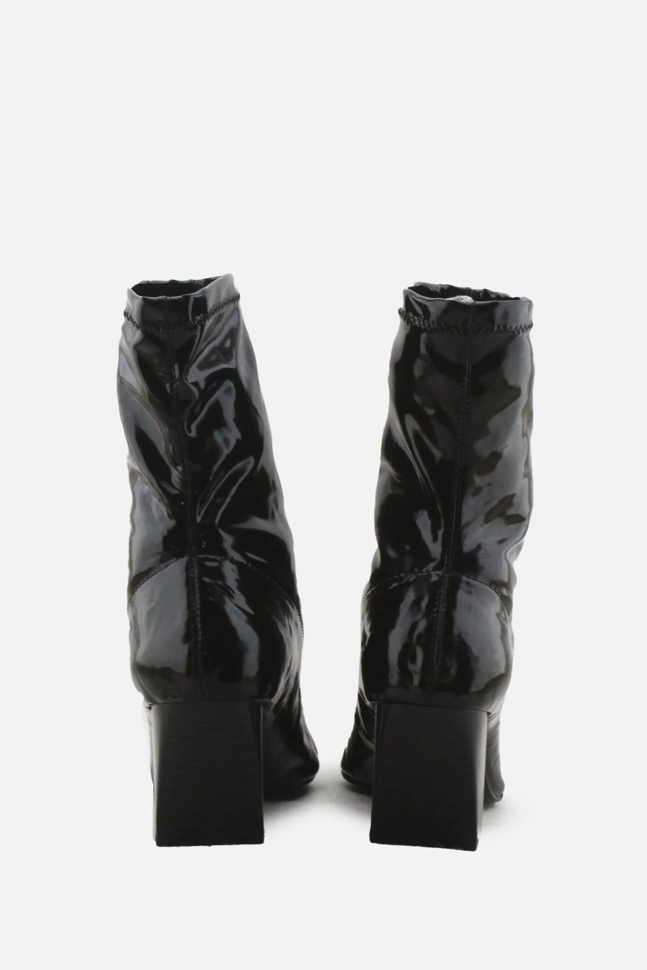 Zara Block Heels Ankle Boots | 100% Synthetic Leather