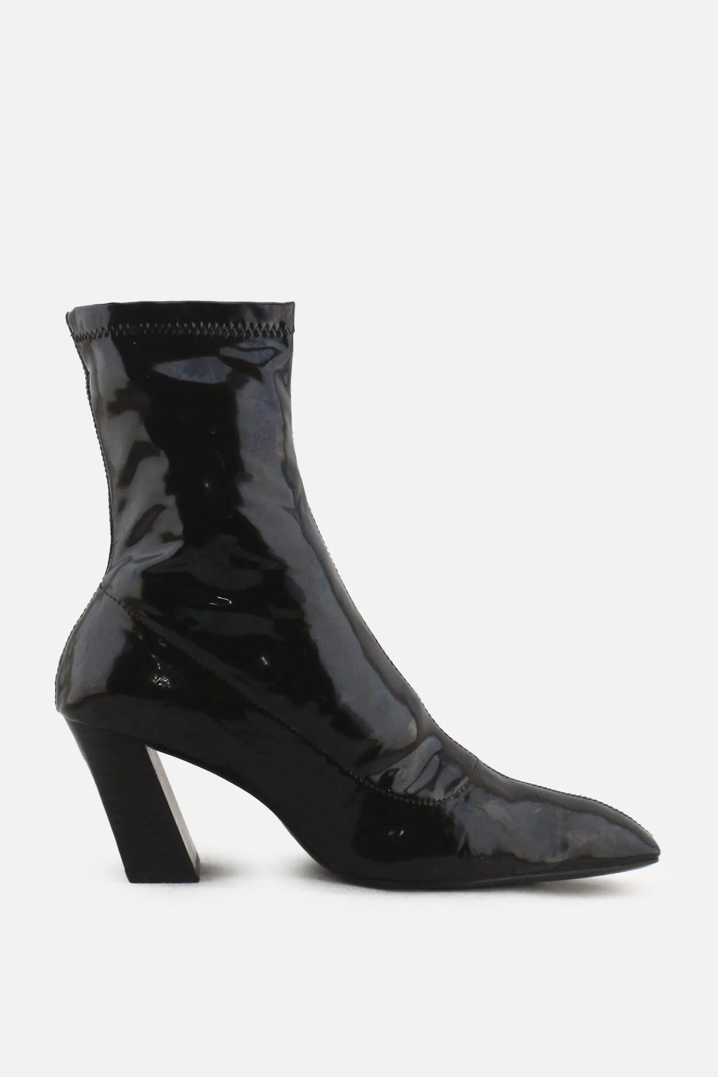 Zara Block Heels Ankle Boots | 100% Synthetic Leather