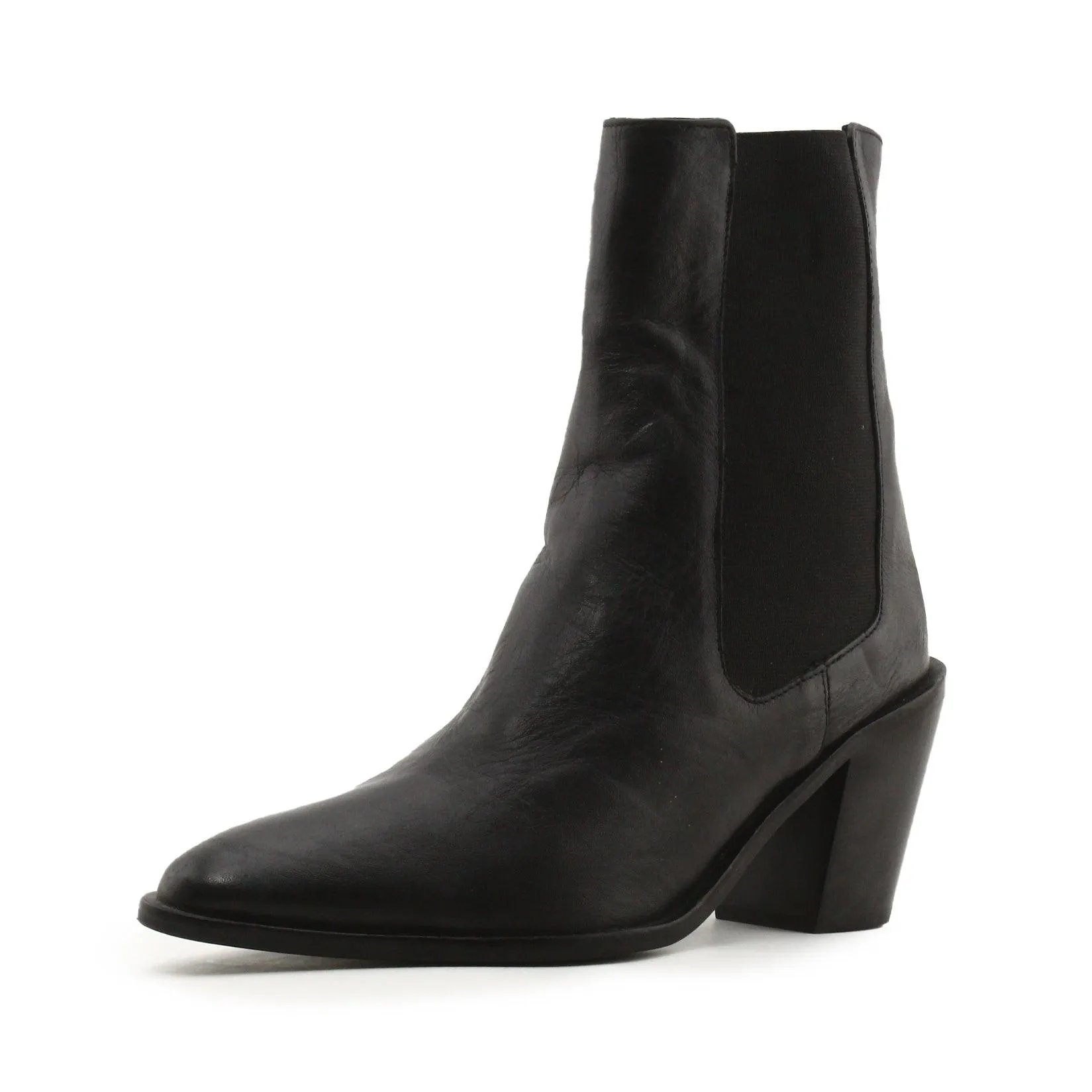 Zara Stretchable Block Heels Ankle Boots | 100% Authentic Leather